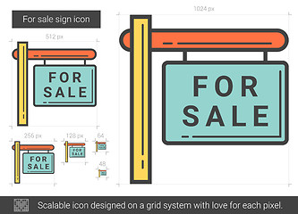 Image showing For sale sign line icon.