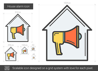 Image showing House alarm line icon.