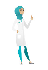 Image showing Doctor giving thumb up vector illustration.