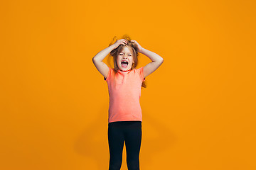 Image showing The squint eyed teen girl with weird expression