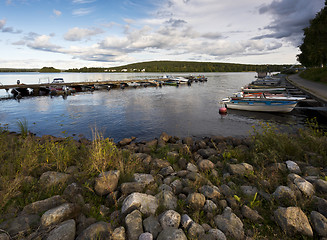 Image showing River with boats. Finland 