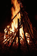 Image showing Camp Fire Flames