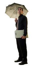 Image showing Businessman With Umbrella