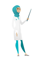 Image showing Muslim doctor holding pointer stick.