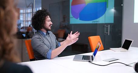 Image showing Startup Business Team At A Meeting at modern office building