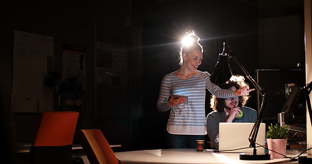 Image showing young designers in the night office