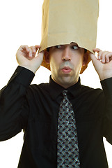 Image showing Businessman Hiding