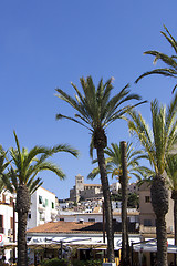 Image showing Ibiza town of Eivissa with the cathedral and old town