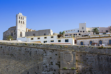 Image showing Ibiza town of Eivissa with the cathedral and old town