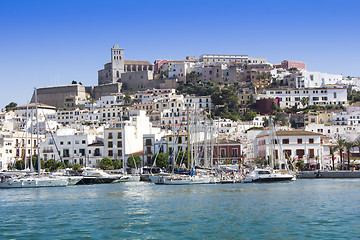 Image showing Ibiza town of Eivissa with the cathedral and old town