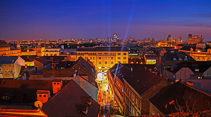 Image showing Zagreb at night Panoramic view of  city