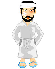 Image showing Vector illustration men with trauma in patient gown