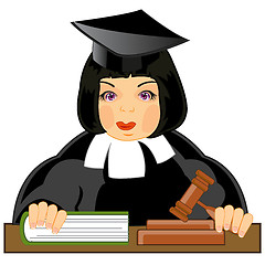 Image showing Vector illustration of the woman to judges convicting