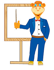 Image showing Cartoon animal teacher on white background is insulated