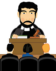 Image showing Vector illustration men to judges in courtroom