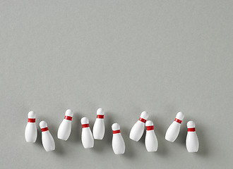 Image showing bowling pins on grey background