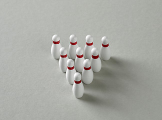 Image showing bowling pins triangle