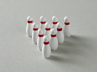 Image showing bowling pins triangle