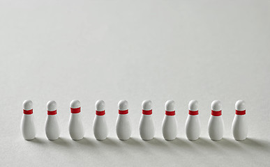 Image showing bowling pins line