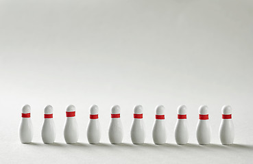 Image showing bowling pins line