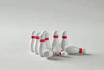 Image showing bowling pins on grey background