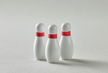 Image showing three bowling pins