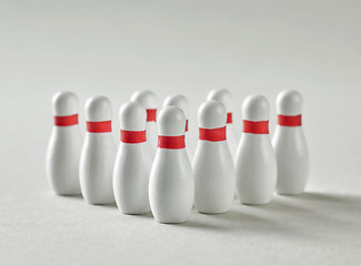 Image showing bowling pins triangle