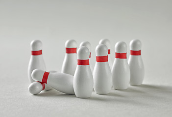 Image showing bowling pins on grey background