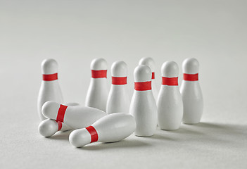 Image showing bowling pins on grey background