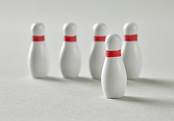 Image showing bowling pins on grey background