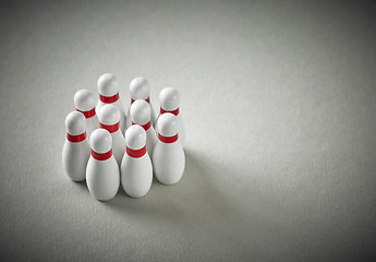 Image showing bowling pins on grey background