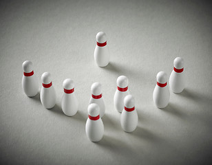 Image showing bowling pins on grey background