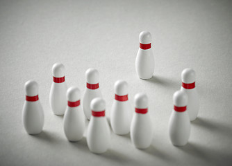 Image showing bowling pins on grey background