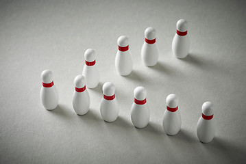 Image showing bowling pins on grey background