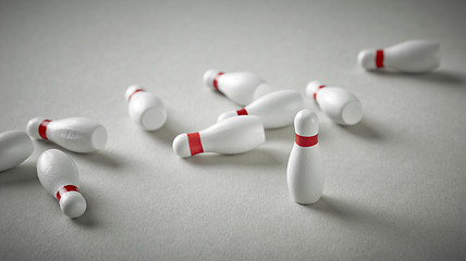 Image showing bowling pins on grey background