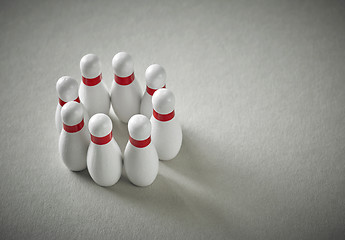 Image showing bowling pins on grey background