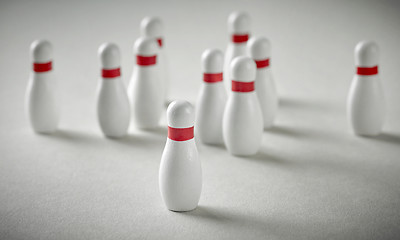 Image showing bowling pins on grey background