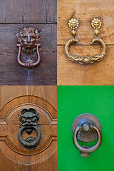 Image showing Ancient italian door knockers and handles