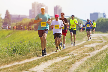 Image showing A lot of people on Marathon running in nature