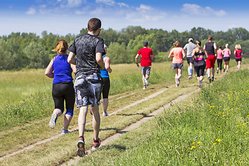 Image showing A lot of people on Marathon running in nature