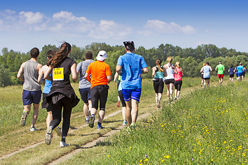 Image showing A lot of people on Marathon running in nature