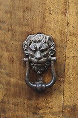 Image showing Ancient italian lion shaped door knocker.