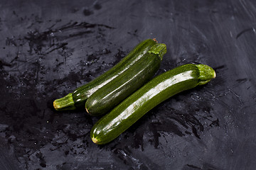 Image showing Fresh green organic zucchini.