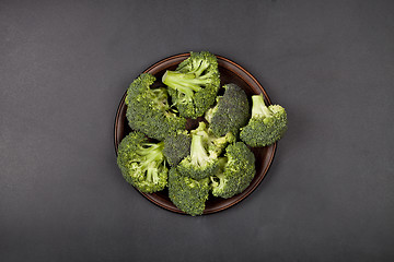 Image showing Fresh green organic broccoli.