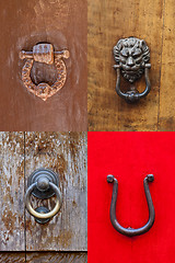 Image showing Ancient italian door knockers and handles