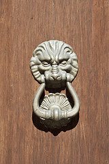 Image showing Ancient italian lion shaped door knocker.