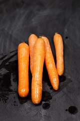 Image showing Fresh organic wet carrots 