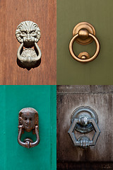 Image showing Ancient italian door knockers and handles