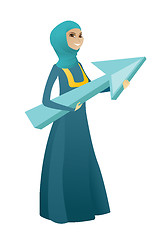 Image showing Muslim business woman with growth graph.