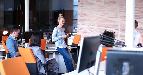 Image showing Startup Business Team At A Meeting at modern office building